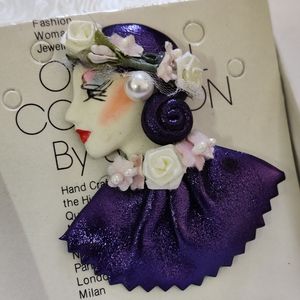 New Vintage Glamourous Retro Lady Brooch